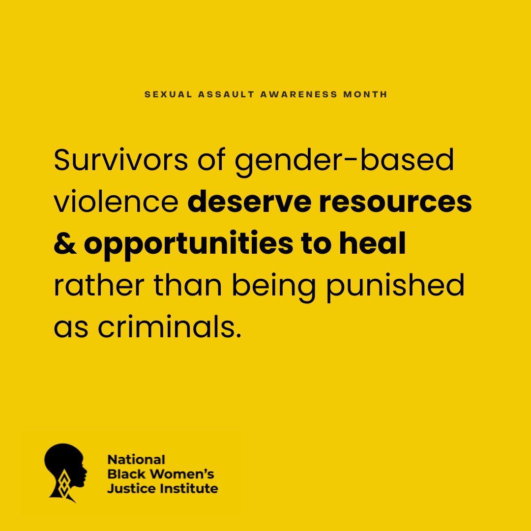 We must support survivors of gender-based violence. We must provide survivors with the services & resources they deserve & need to heal rather than punishing them as criminals. Get our factsheet 👉🏿 bit.ly/GBVCriminaliza… #RealJusticeIsHealing #sexualassaultawarenesmonth