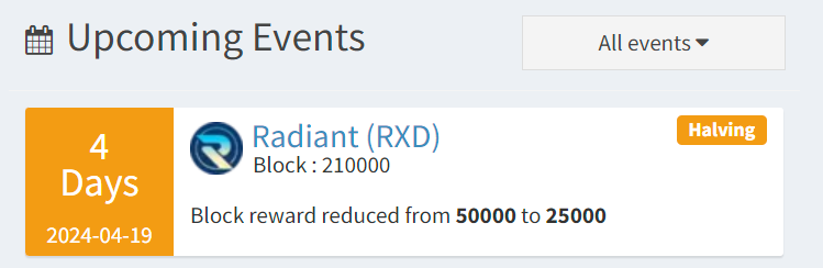 bokiko's tweet photo. Dont forget , $RXD halving in 4 days ! https://t.co/KDvPo2U720