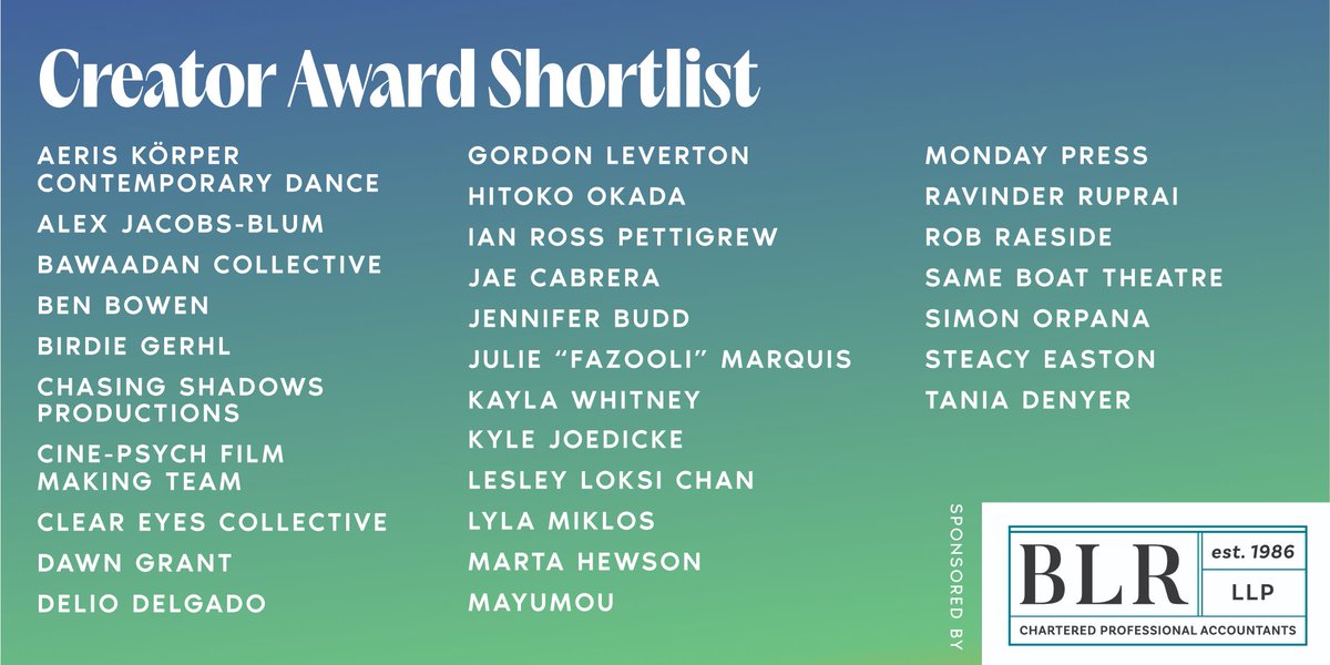 Introducing the 2024 City of Hamilton Arts Awards Short List!  

We're delighted to recognize these individuals &amp; collectives who've made outstanding contributions to #HamOnt arts sector &amp; community.  
Recipients announced in June as part of Hamilton Arts Week!  #HAA2024 #HamArts