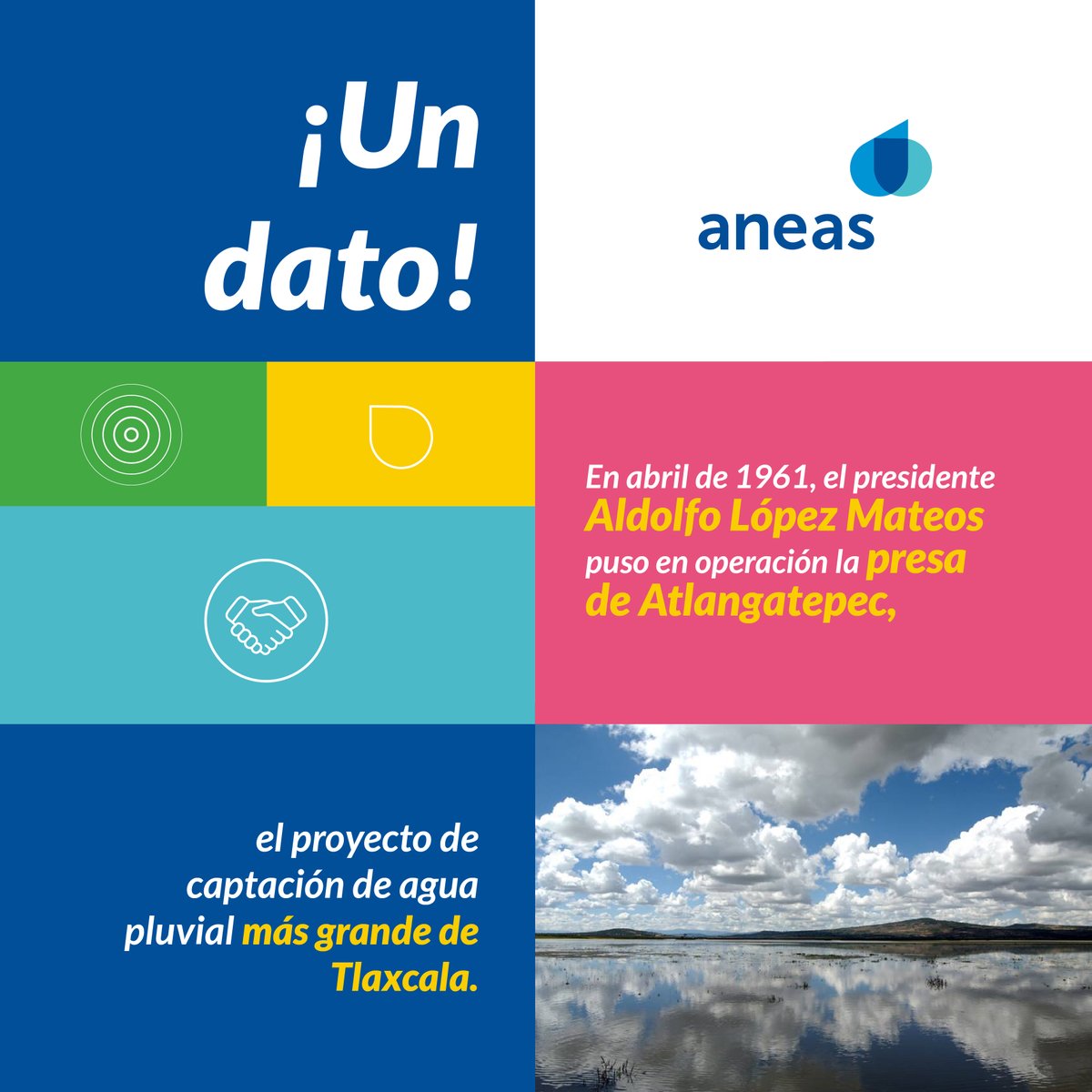 📢🌊 Esta obra fue realizada a través de la entonces Secretaría de Recursos Hidráulicos, y cuenta con una cortina de piedra de cantera que tiene una extensión de un kilómetro. #ANEAS #LaRedQueSumaFluyeyConecta 💦 #CulturaHidrica