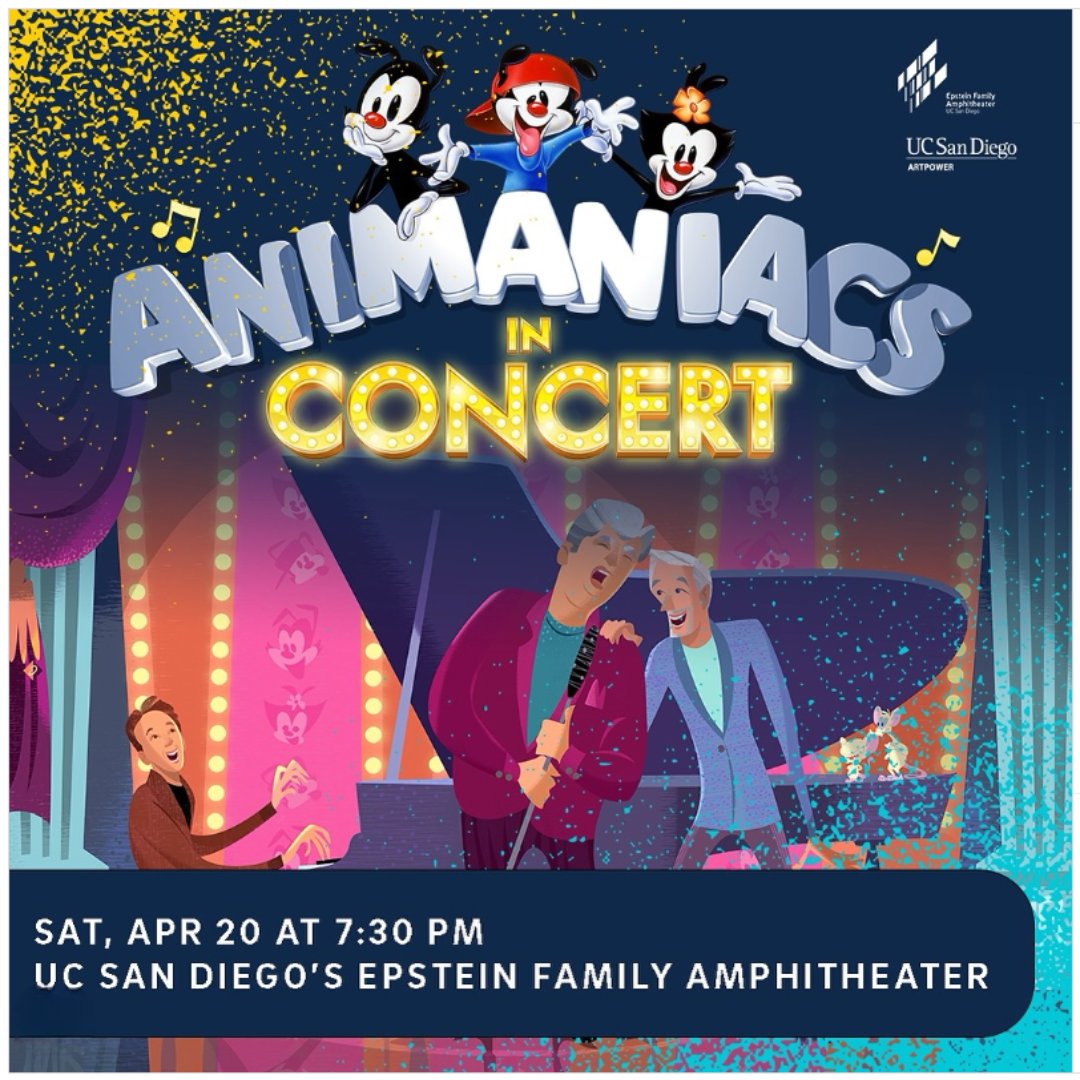 Animaniacs In Concert (@animaniacscncrt) on Twitter photo 📍 San Diego, CA! We’re coming your way to <a href="/artpoweratucsd/">ArtPower at UCSD</a> Saturday, April 20th!
❤ Tag your local Animaniacs fans
🎟️Grab tickets for you and your crew HERE-> bit.ly/49quF07 📍 San Diego, CA! We’re coming your way to <a href="/artpoweratucsd/">ArtPower at UCSD</a> Saturday, April 20th!
❤ Tag your local Animaniacs fans
🎟️Grab tickets for you and your crew HERE-> bit.ly/49quF07