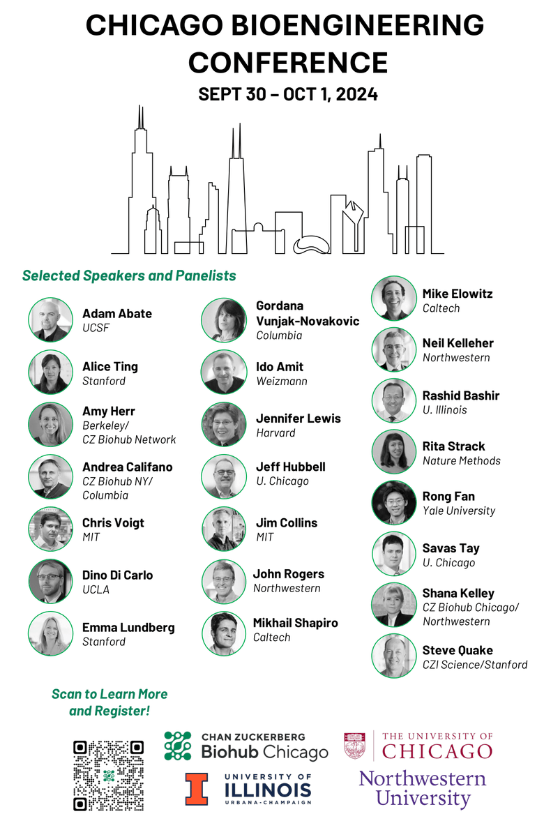ChiBiomed's tweet photo. Save the Date!
Check out the speaker lineup for @czbiohub's Chicago Bioengineering Conference.
Registration is limited, sign up early to reserve your spot! https://t.co/gnWkhxLw0K
#CZBiohubCHI @UofIllinois @UChicago @NorthwesternU #ChicagoBiotech #Chibiotech #Biosensors https://t.co/wuqpYqulsn
