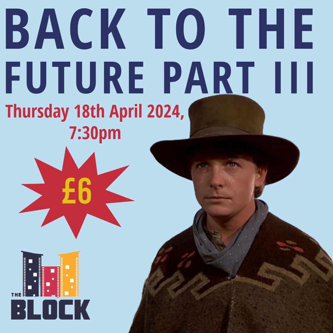 Join us on Thursday for Back to the Future Part III. Stranded in 1955, Marty McFly learns about the death of Doc Brown in 1885 and must travel back in time to save him🎬 Tickets can be purchased online or on the door 🎟️ Refreshments included🍿