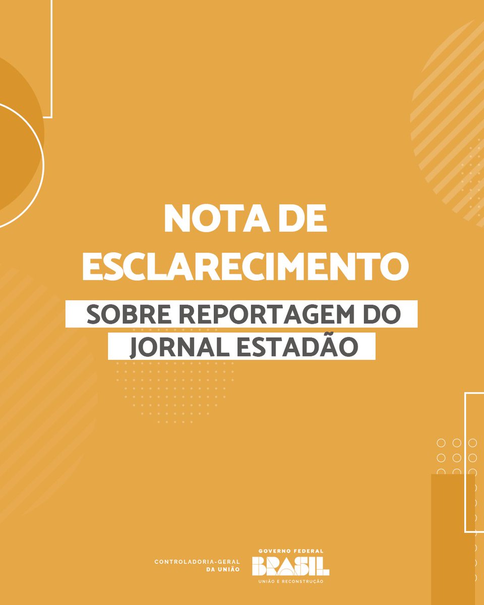 Nota de esclarecimento: Ministro da CGU reforça que não recebe quantia alguma referente a lucros, dividendos, honorários ou qualquer outra modalidade de remuneração do escritório do qual está afastado. ➡Confira a nota na íntegra: bit.ly/4cTQwQt