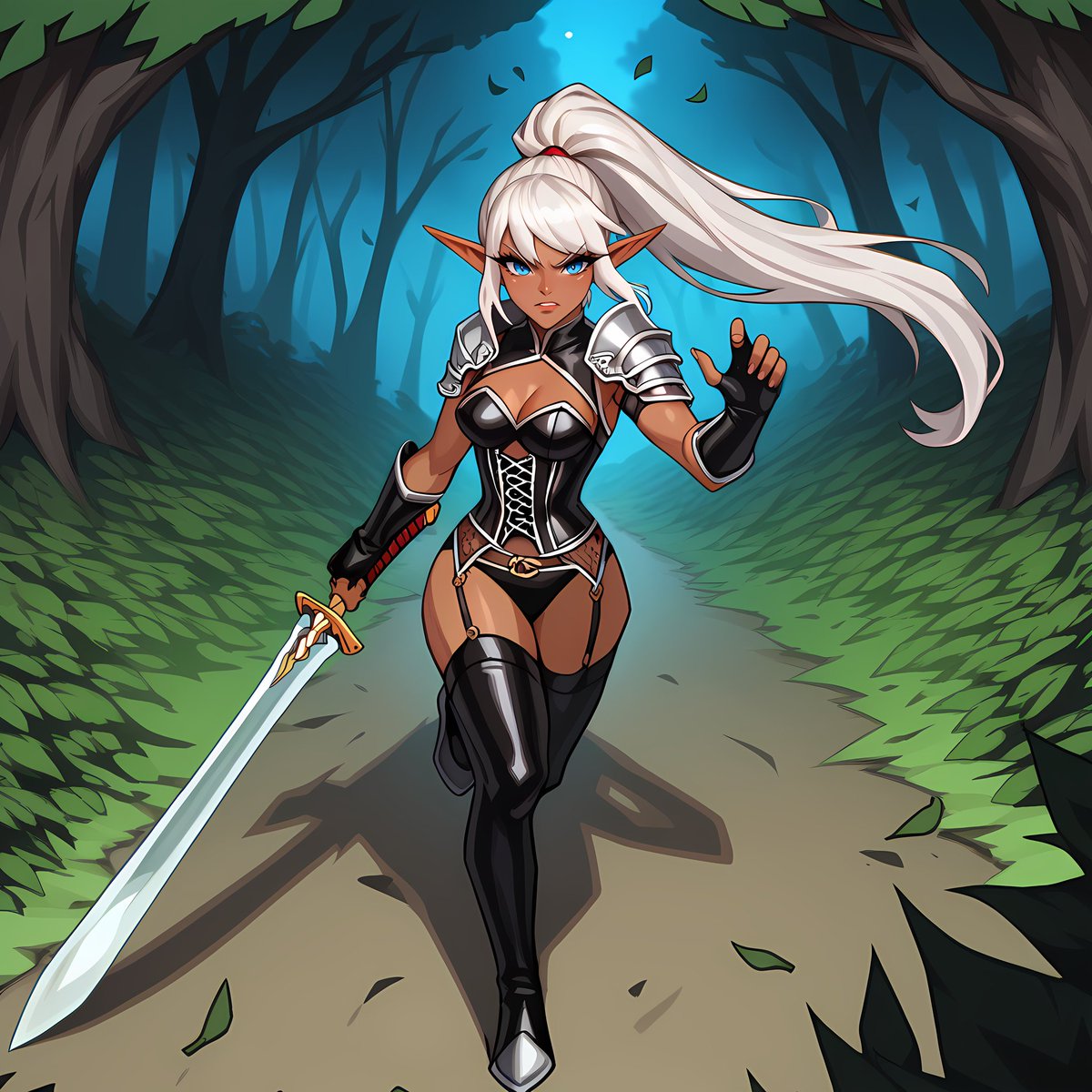 SlipperyGem's tweet photo. #AmbushAI × @KettleworksAI & @FantasyofAIArt
Hot-blooded dark elf merc wants your bounty!
These are not done with ControlNet, just prompt craft.
Actions are indeed a challenge to do.
#waifuanime #aiwaifus #aigirls #AIArtwork #AIart #AIイラスト #AI美女 https://t.co/JZXKYVpFc6