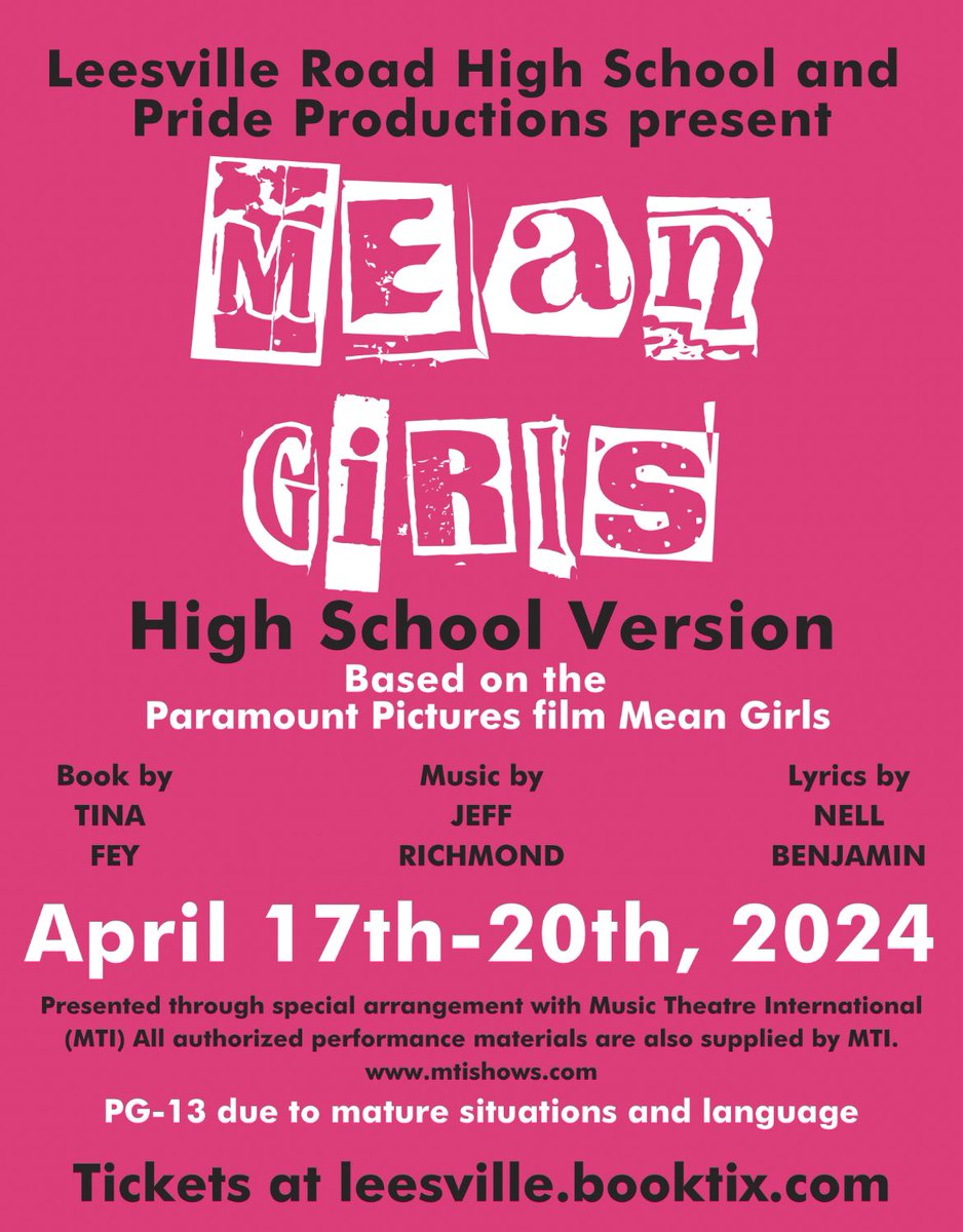 ITS5540's tweet photo. HAPPY SHOW WEEK! Come see Mean Girls this Thursday-Saturday. It’s gonna be fetch! https://t.co/QLnqphLcFh https://t.co/TDqv0Jo3l7