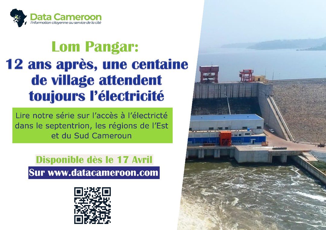 Le 17 avril 2024, DataCameroon publie une enquête sur la situation de l'électricité à #Lom_pangar. Selon cette #enquête, environ une centaine de villages attendent toujours d'être raccordés à l'électricité après 12 ans. Nous vous invitons à consulter cet article sur le site