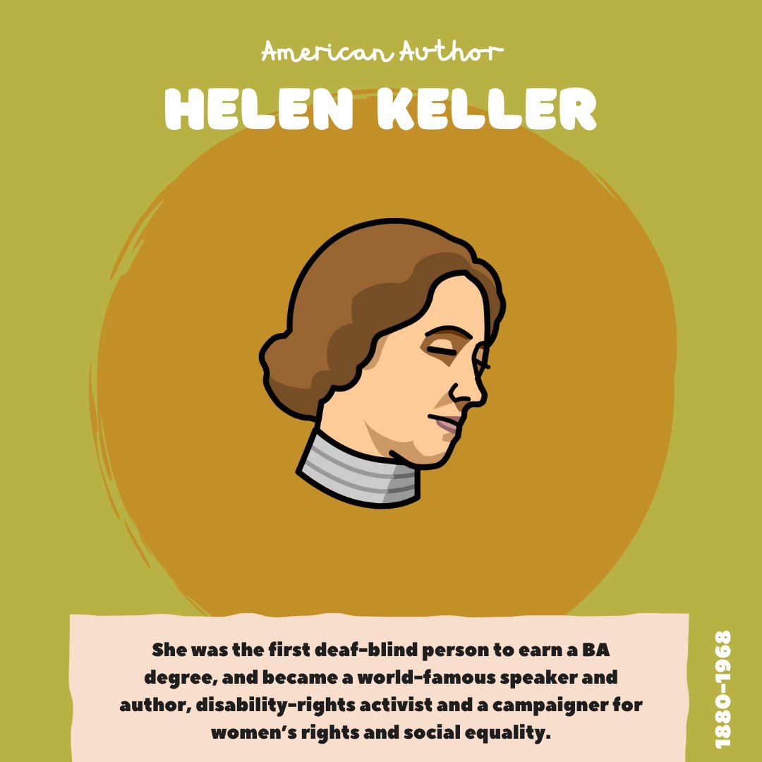 Today for Deaf History Month we are spotlighting American Author, Helen Keller.
#DeafHistoryMonth #InclusionMatters 🤟📚🌍