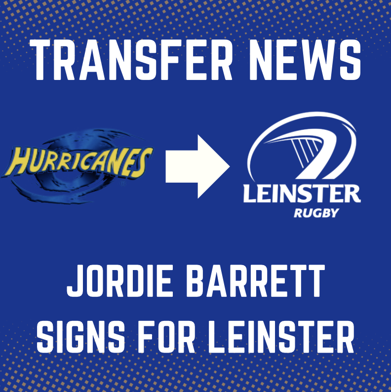 RugbyInsideLine's tweet photo. 🔵BREAKING: Leinster confirm the signing of Jordie Barrett!

What a signing!

Huge coup for the Irish club.

The inside centre will arrive from the Hurricanes next season. Barrett has 57 caps for the All Blacks. https://t.co/l4SXHIjuKF