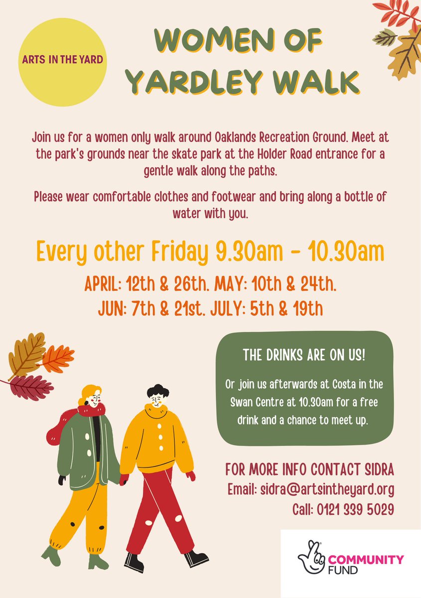 Our #women's only #walks are back from the Easter break with new dates! Nurture your physical & #mental #health with our #WOYU participants. A time to develop friendships, boost #wellbeing & #fitness. Local #ladies, we welcome u to join us. Enjoy a #cuppa afterwards. #Yardley