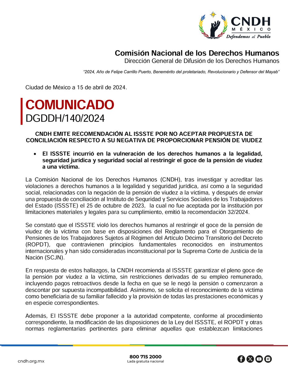 CNDH en México tweet media