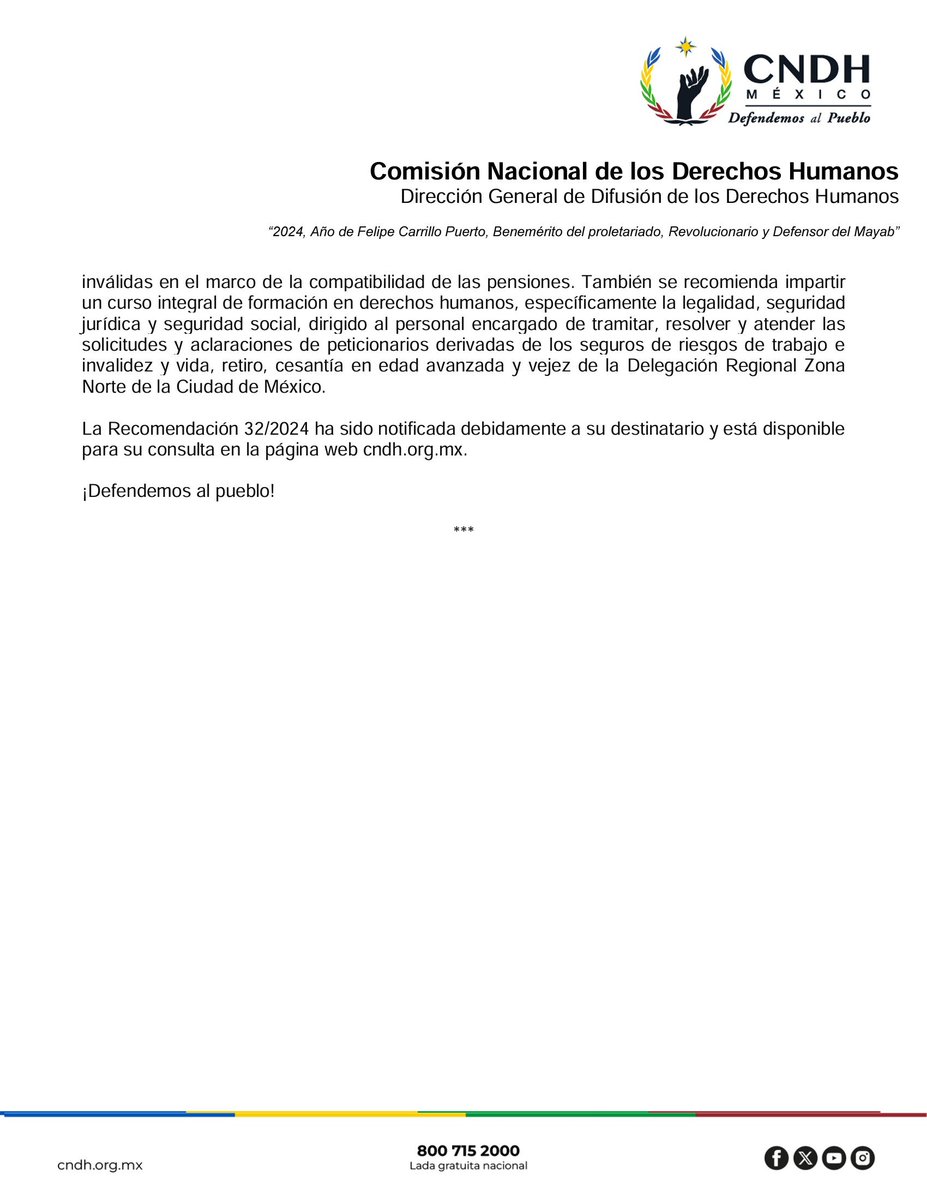 CNDH en México tweet media