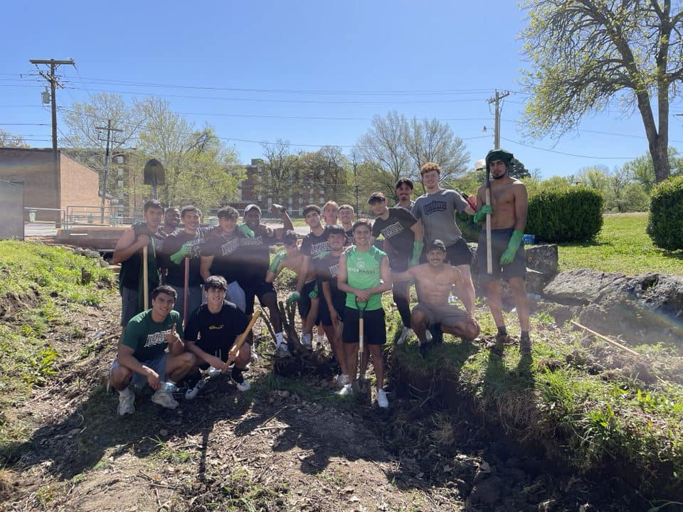 nsumsoccer's tweet photo. The boys had a blast this past weekend helping the Tahlequah community at the Big Event!

We appreciate the support we receive from the community and can’t wait to see them at our games this upcoming fall!

#NortheasternStateUniversity #RiverHawks #BigEvent https://t.co/13M0TsNouR