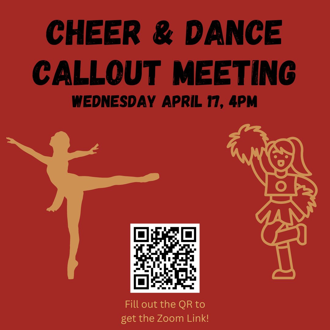 This is a Zoom Call Out Meeting! Use the QR for details. Cheer & Dance!