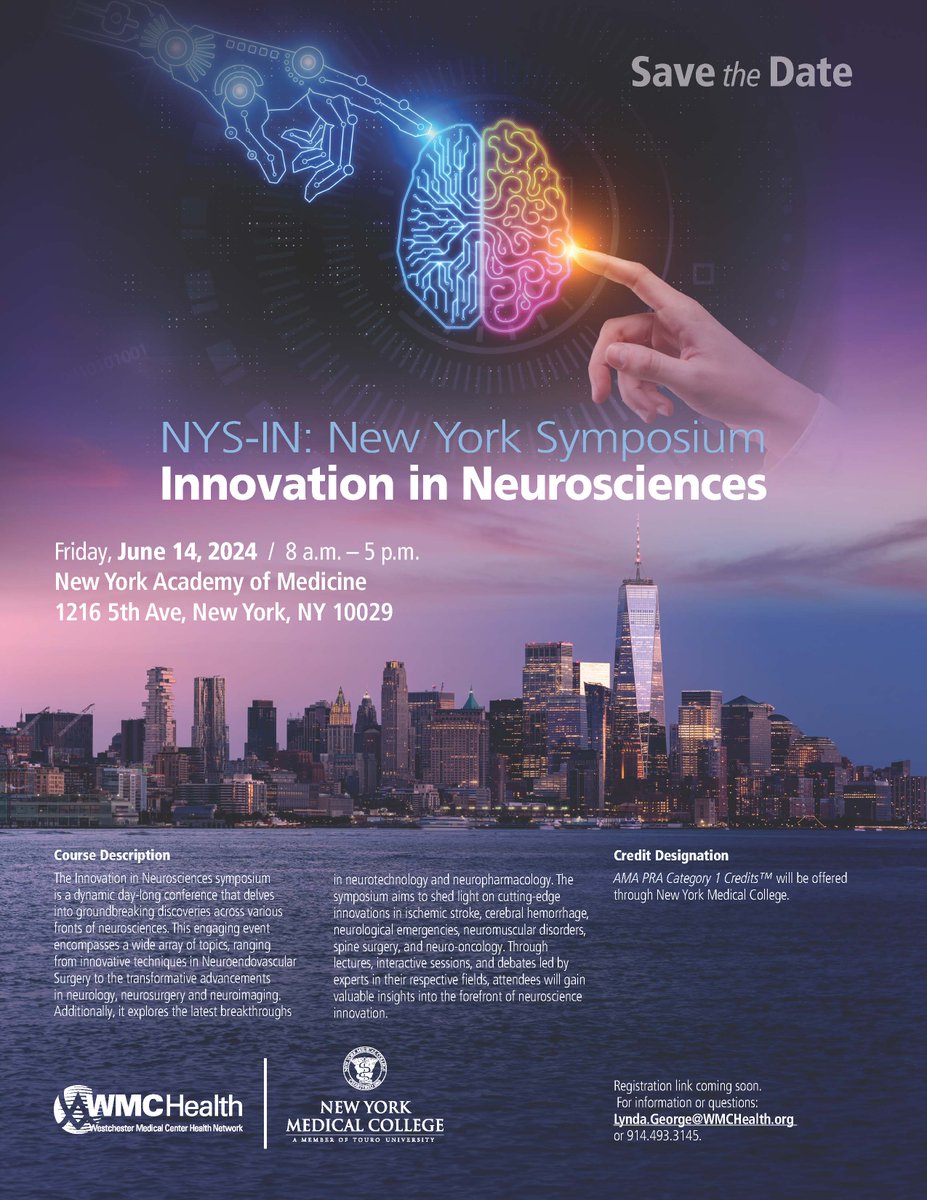 Please save the date and join us on Friday, June 14th for our Innovation in Neurosciences symposium. This dynamic day-long conference will delve into the groundbreaking discoveries across various fronts of neurosciences. To register, visit: bit.ly/4axRnF6