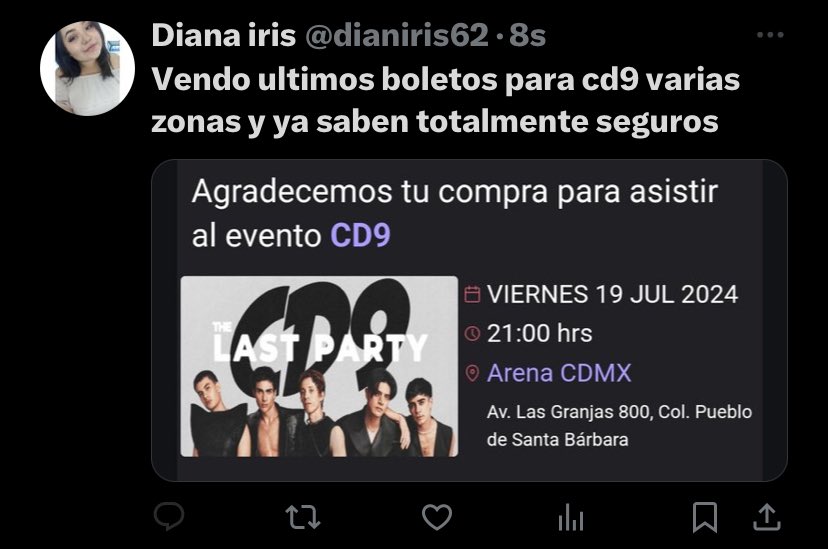 sheisavoid's tweet photo. @leebrise @CD9 si ven esto NO LE COMPREN A REVENDEDORES!!!! amamos a cd9 y deseamos verlos, pero por comprarle a revendedores que los dan hasta al triple del precio, es que no alcanzamos https://t.co/7P92NoLXok