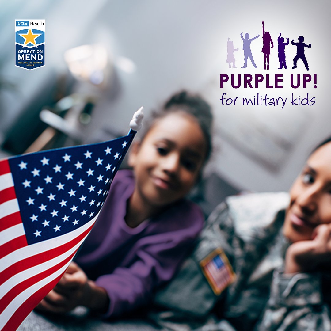 It's Purple Up! For Military Kids Day. 🎉 Every April 15th, military communities wear purple, showing our support for our military children's resilience and sacrifices. Let's honor them together! 💜 #MilitaryChildMonth #PurpleUpDay @UCLAHealth