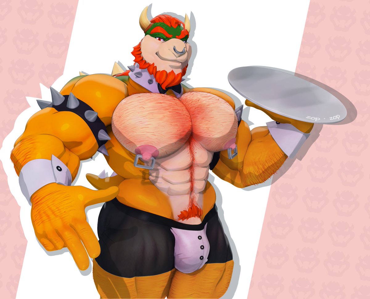 Here it is 💥 first try make a humanoid Bowser >r<, I hope you like it :r If this post goal 150 likes too I'll do it nfw ver 😈