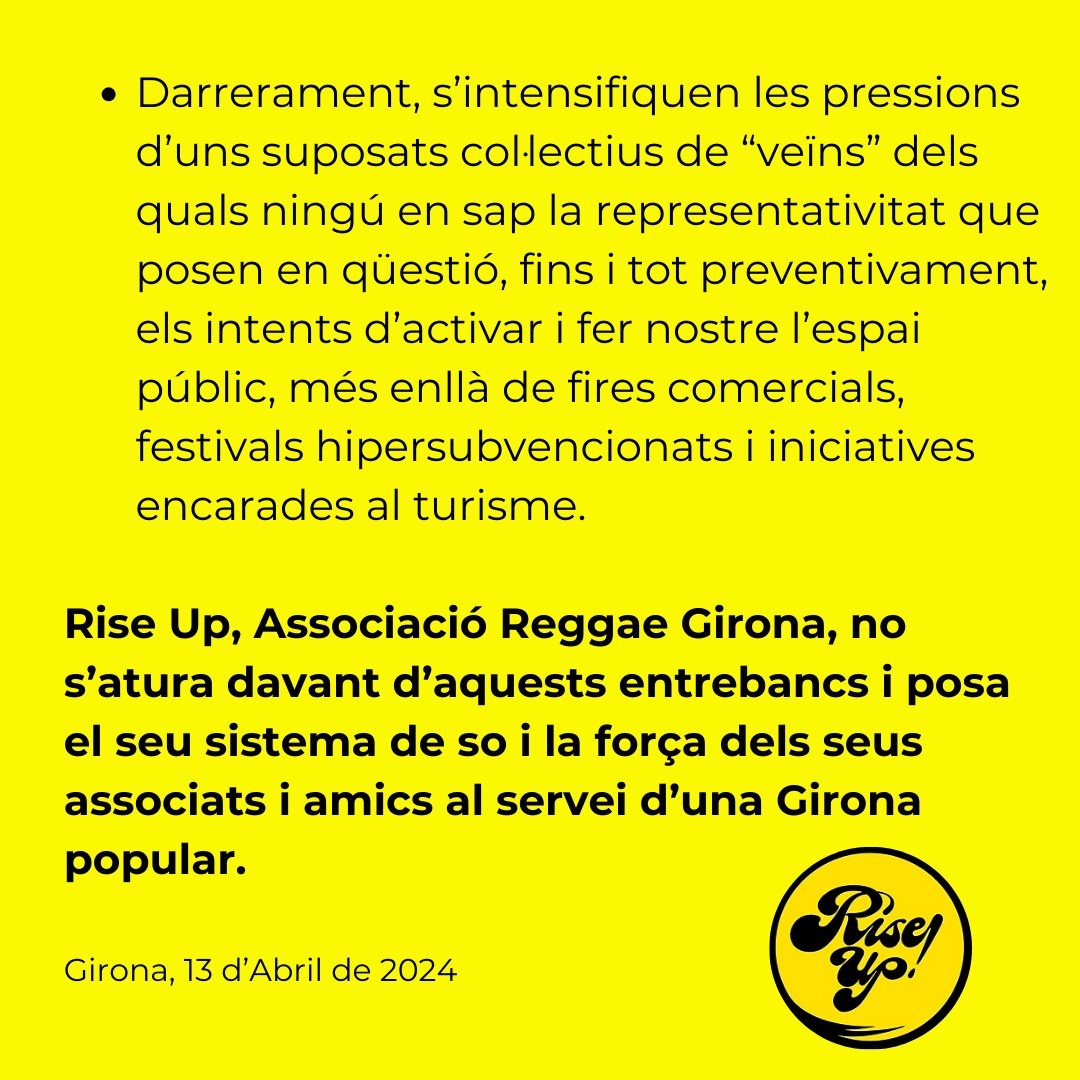 Rise Up - Associació Reggae Girona tweet media
