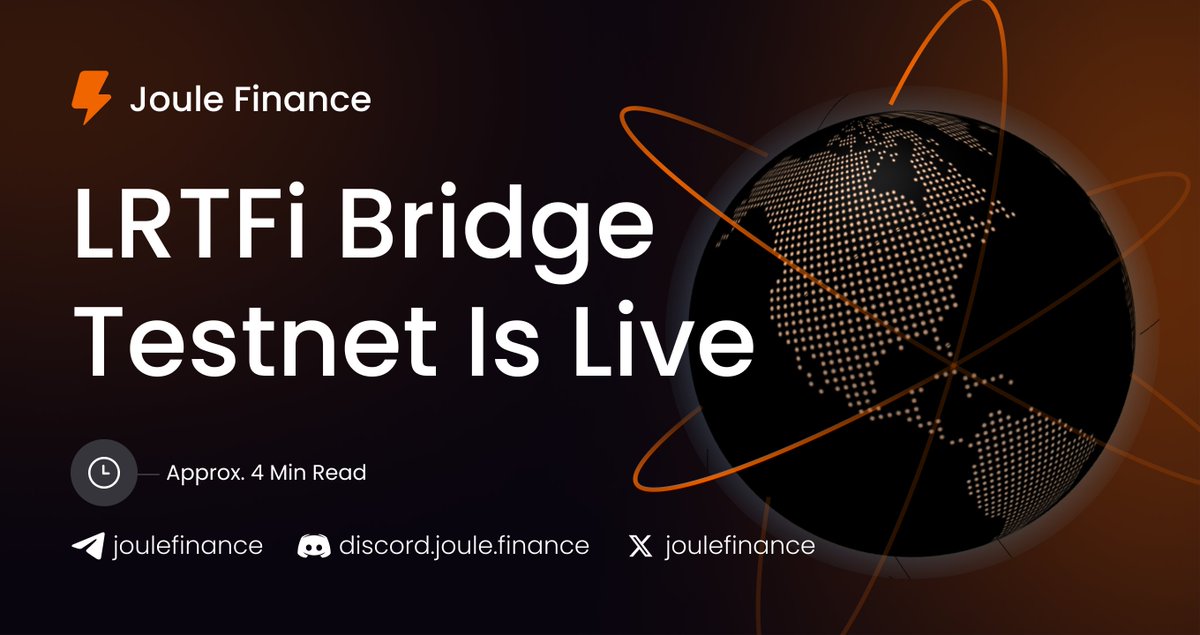 🥁 Drum Rolls 🥁 The LRTFi Bridge Testnet with Rewards Is Live Now⚡ Try it here using - testnet.joule.finance