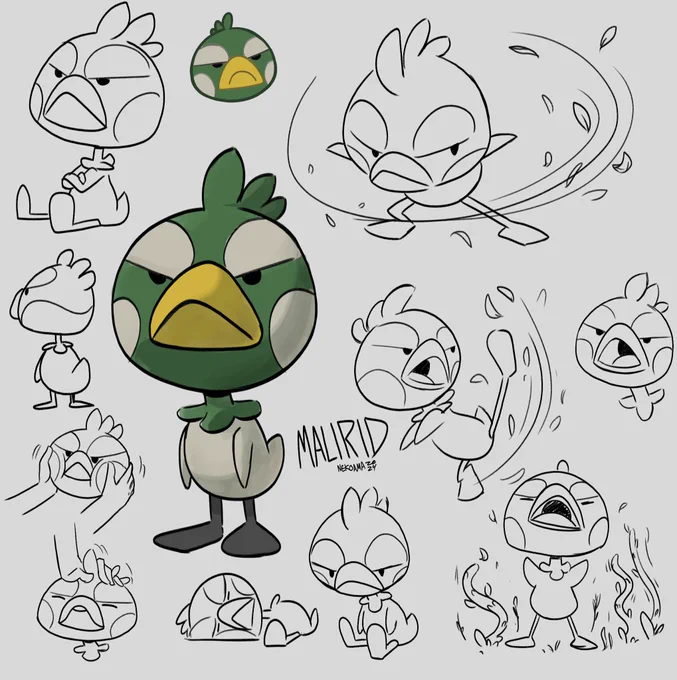 Warming up today by giving attention to my Canadian Fakemon, Malird. 