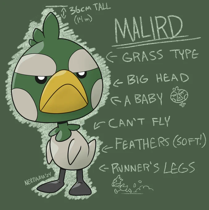 Warming up today by giving attention to my Canadian Fakemon, Malird. 