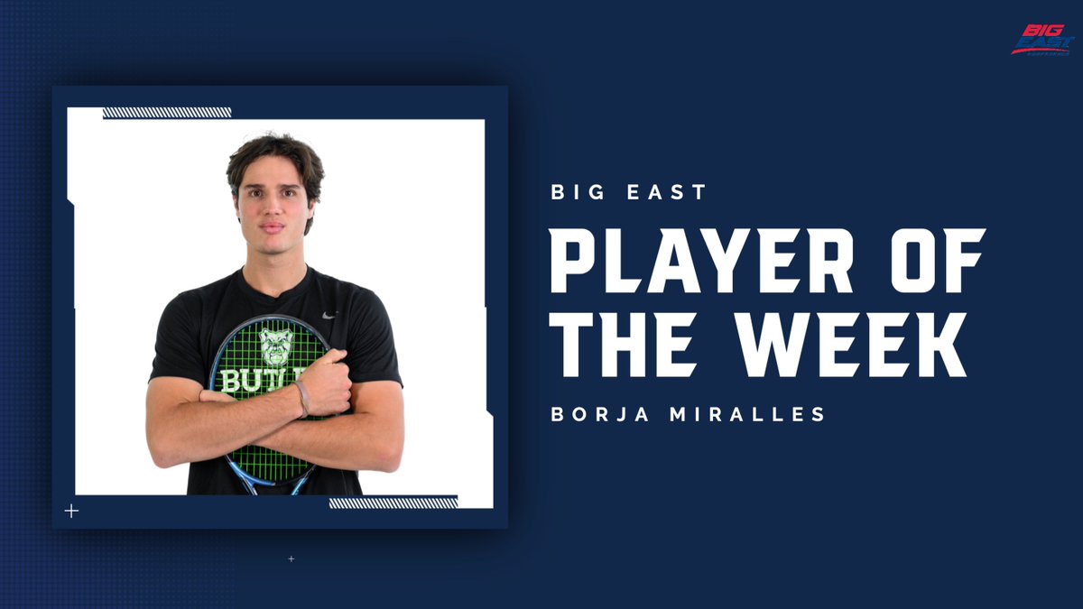 🚨 BIG EAST Singles Player of the Week 🎾 Congratulations to Borja Miralles! --> bit.ly/3Jq8Enr #ButlerWay