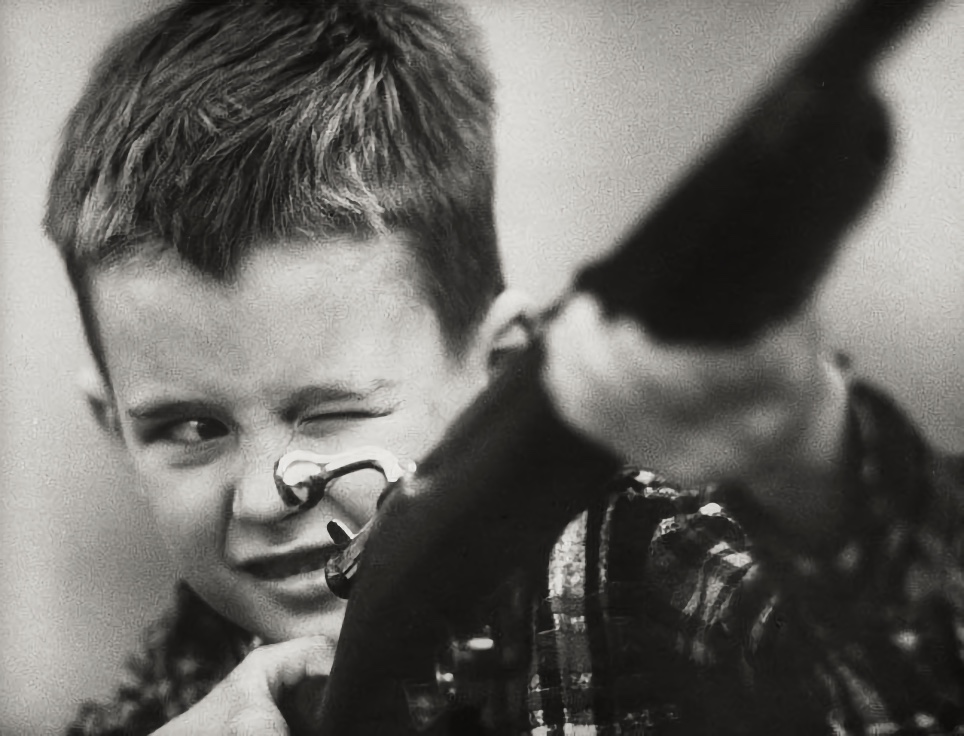 Schoolkids learning firearm safety in rural Indiana, 1956 - by Grey Villet (1927 - 2000), American