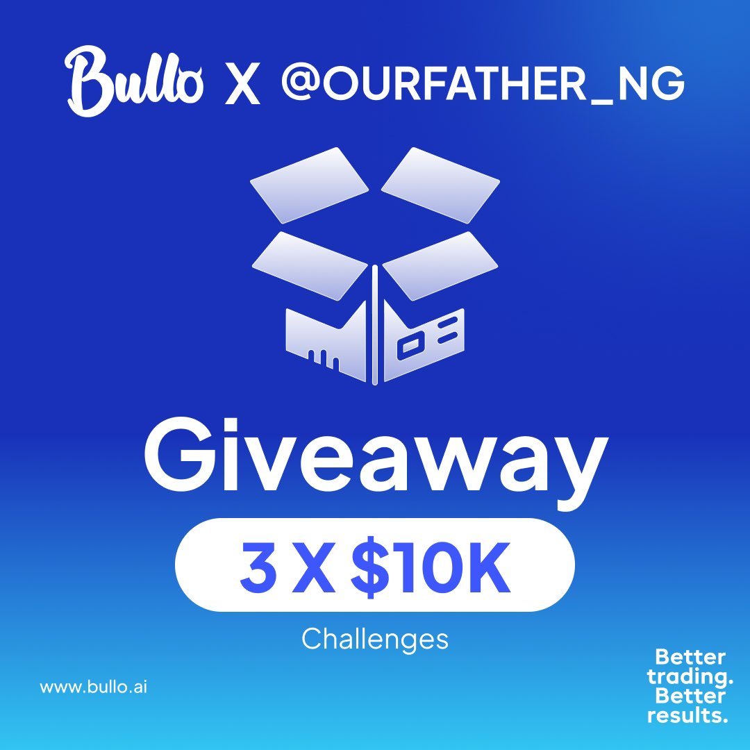 🌟 GIVEAWAY ALERT: 3 x $10,000 ACCOUNTS UP FOR GRABS! 🌟 Ready to win big? Here's how to enter: 🔥 LIKE and REPOST! 🎯 Follow @bulloai , @MattJamesAE , @callumbullo , @BirenFx and @OURFATHER_NG 📌 TAG 3 Trader Friends to join the excitement! 4️⃣ Repost and turn on my…