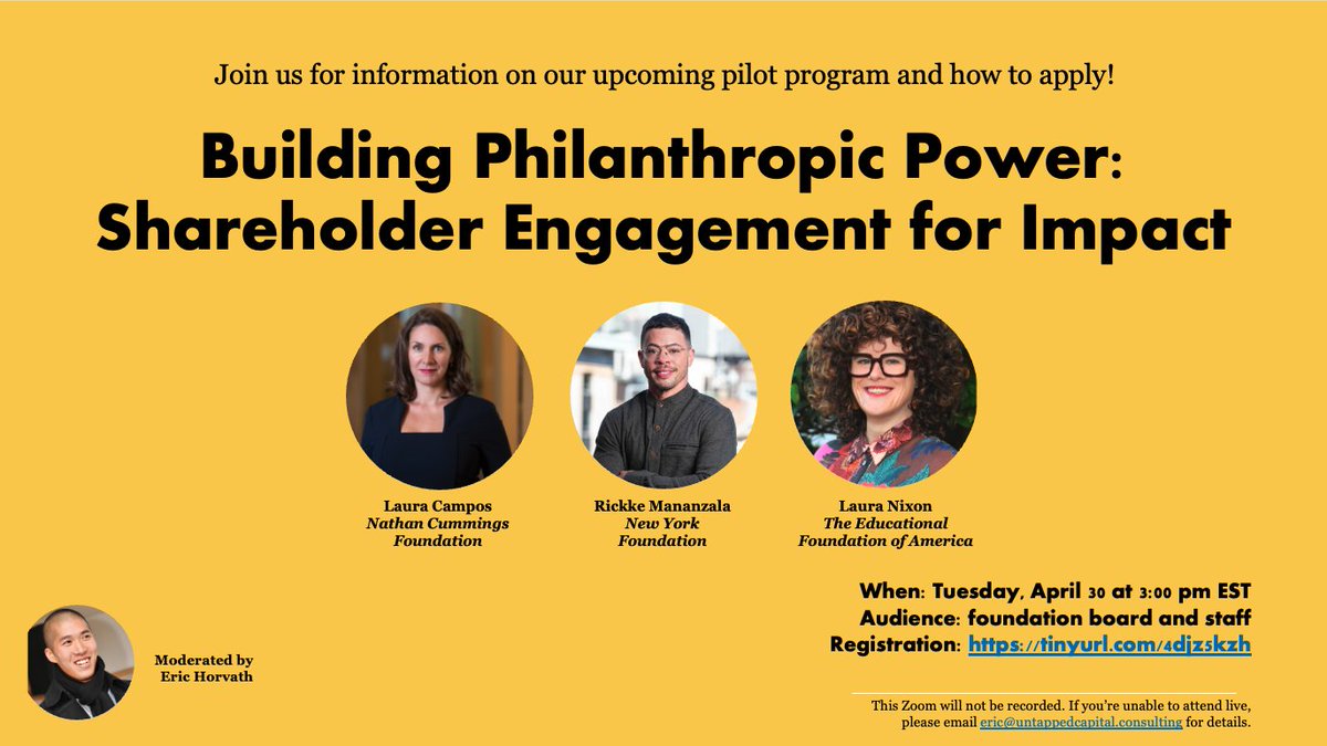 “Knowing what you own + embedding your values in your investment portfolio is best practice.' Join us April 30 to learn about a new pilot program focused on shareholder engagement co-developed with The Educational Foundation of America + @NoyesFoundation. us02web.zoom.us/meeting/regist…