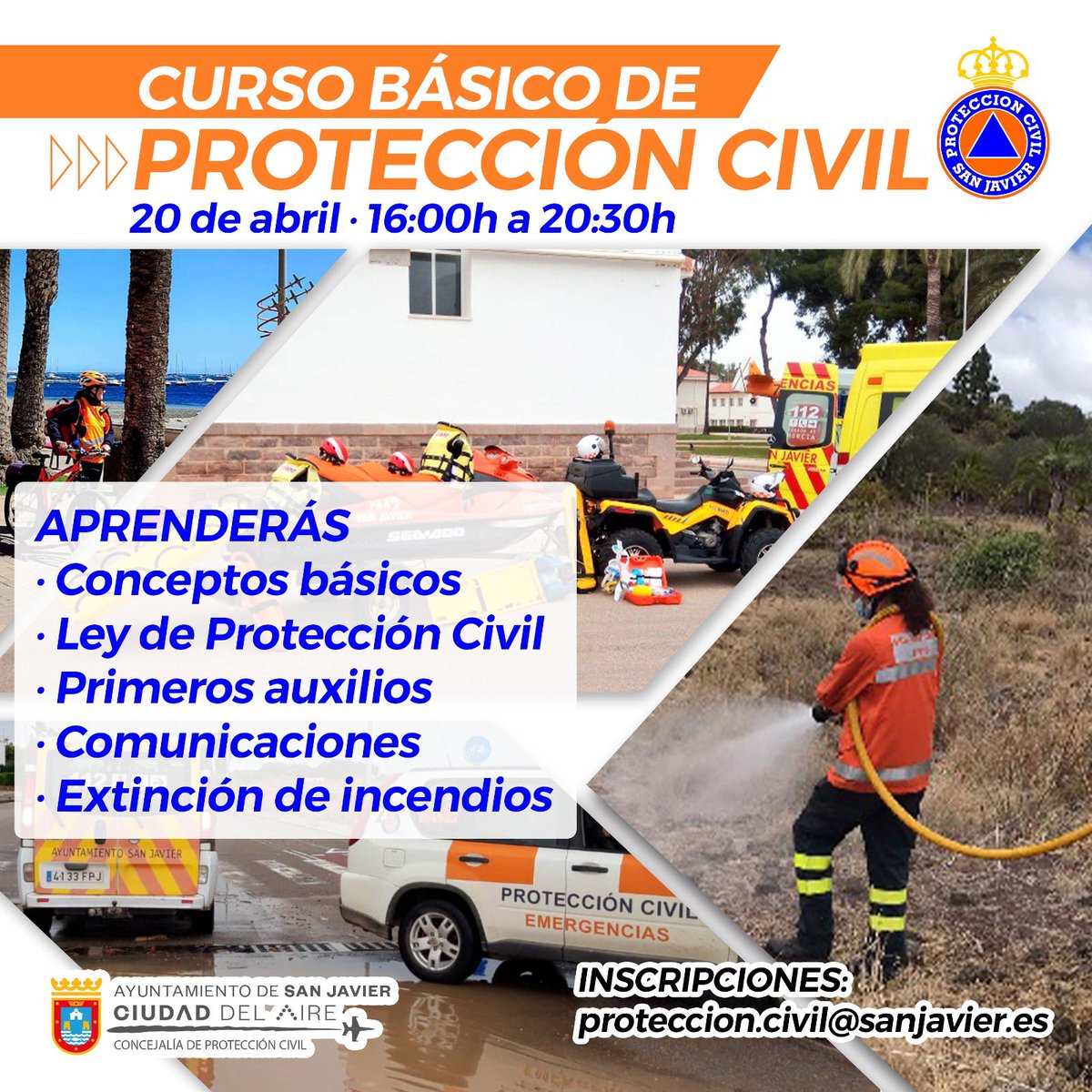 Quieres ser voluntari@ de Protección Civil San Javier❓

Si está interesad@ en colaborar como voluntari@ de #ProtecciónCivilSanJavier ponte en contacto con nosotros indicando tus datos en: 👇
proteccion.civil@sanjavier.es 

ANÍMATE‼️ 

Ayuntamiento de San Javier