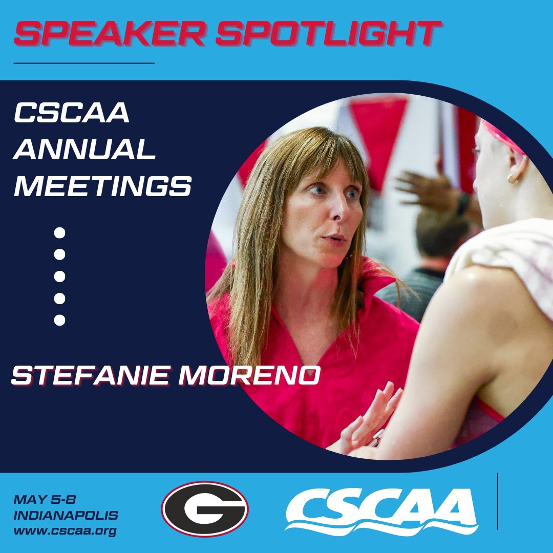 🌟 Don't miss out on the Annual Meeting Speaker Spotlights! 🌟 Join us in Indy from May 5th to 8th to hear from two outstanding coaches representing Georgia and Georgia Tech. See you there! #CSCAA #CollegeSwimming #AnnualMeetings