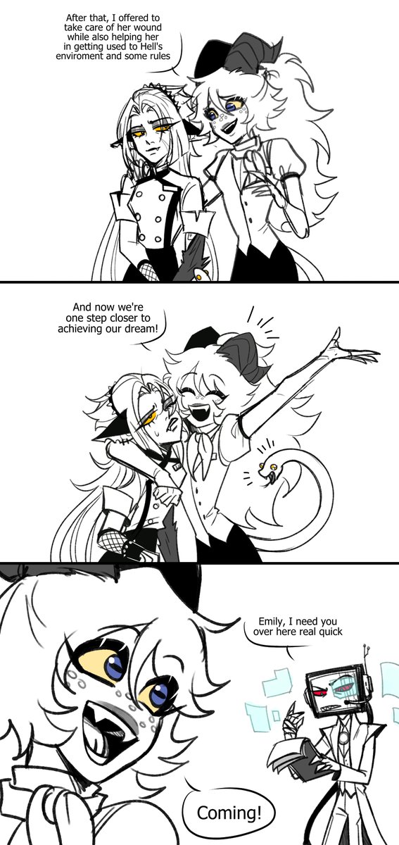 how Lute and Emily first met
toxic yuri rules 🔥
Ask us anything! (#RuddyHotel QnA): https://t.co/PFFLgofrXT
#EmiLute #HazbinHotel #HazbinHotelLute #HazbinHotelEmily #HazbinHotelAU #HazbinHotelSwapAU
