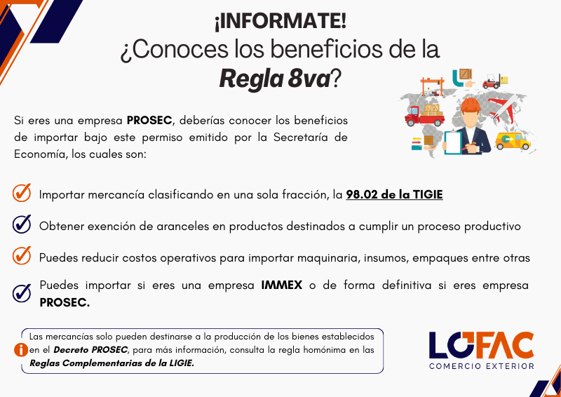 LOFAC_COMEXT's tweet image. #PROSEC #IMMEX #secretariadeeconomia #TIGIE #LIGIE #reglaoctava #aranceles #importacion #ComercioExterior #Lofac