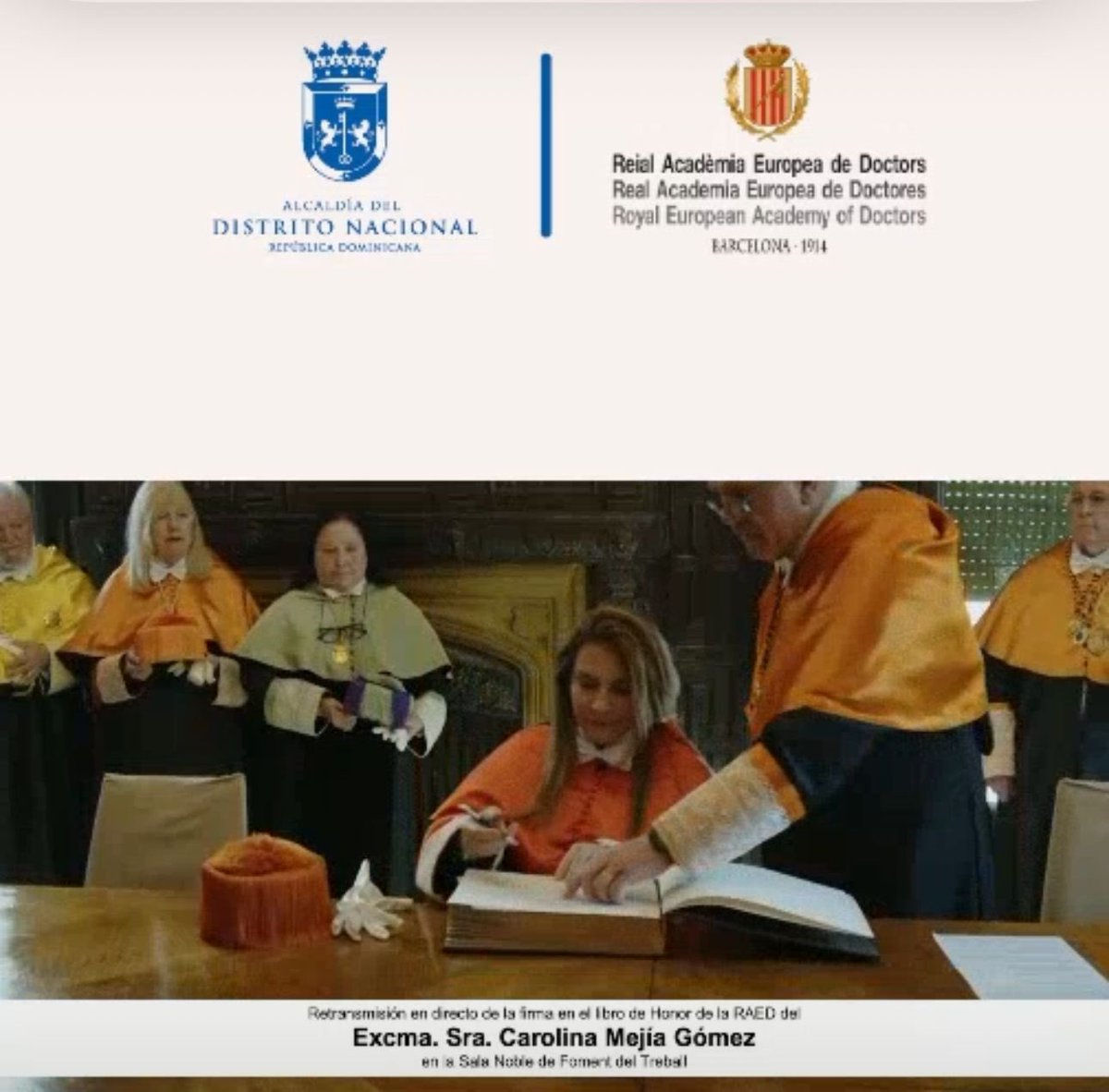 MariluzFerminA's tweet photo. Académica de Honor @CarolinaMejiaG la Mía #Supiste El equipo del ADN en apoyo a la transmisión en Vivo desde Barcelona #OrgullosaDeTi hermana 👩 seguimos firmes 🫵🏻♥️❌🇩🇴2️⃣0️⃣2️⃣8️⃣ https://t.co/7vzCdcCWdM