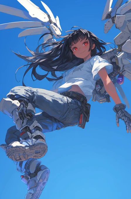 #晴天アポカリプス -- 「システム総グリーン.推進剤注入」インプラントした通信機材から背部ユニットに命令伝達.網膜ディスプレイには先を行くシアたちの姿.「逃げ切るつもり?いいや,まだだよ」不敵に微笑んでそのイカロスは前傾姿勢を取る.加速.加速.加速1秒でも先へ,1歩でも速く! 