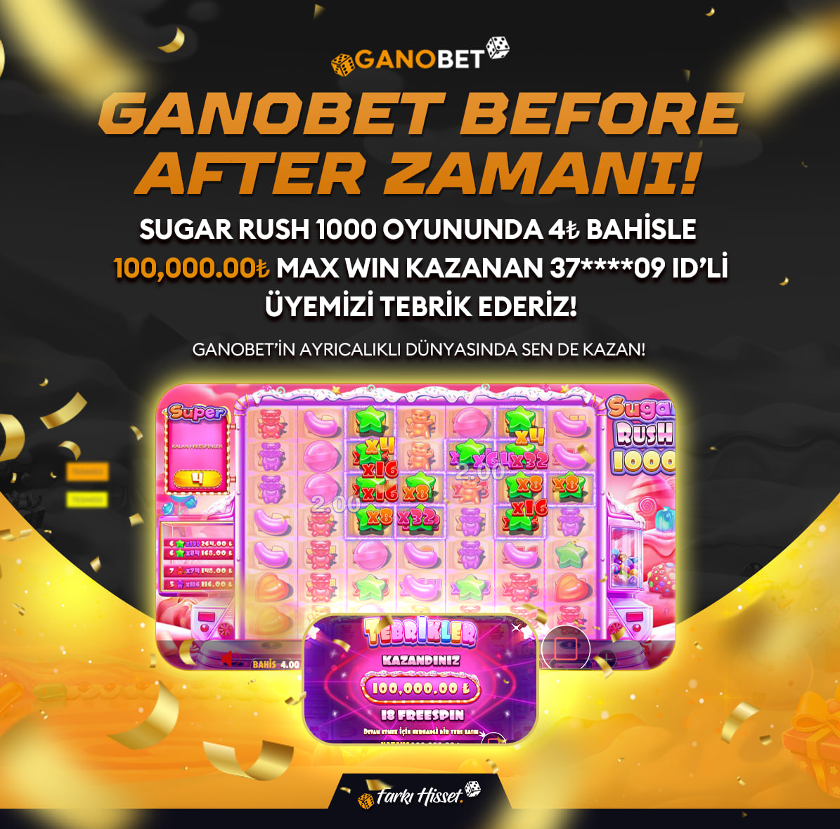 GANOSOSYAL's tweet image. GANOBET BEFORE AFTER ZAMANI!

🚀 SUGAR RUSH 1000 OYUNUNDA 4₺  Bahisle 

🤑100,000.00₺  MAX WIN Kazanan  37xxxx09  IDli Üyemizi Tebrik Ederiz! 

👍GANOBET'İN AYRICALIKLI DÜNYASINDA SEN DE KAZAN!

⏺ replay.pragmaticplay.net/ASIqzJFWv4

💎GANOBET FARKI HİSSET!