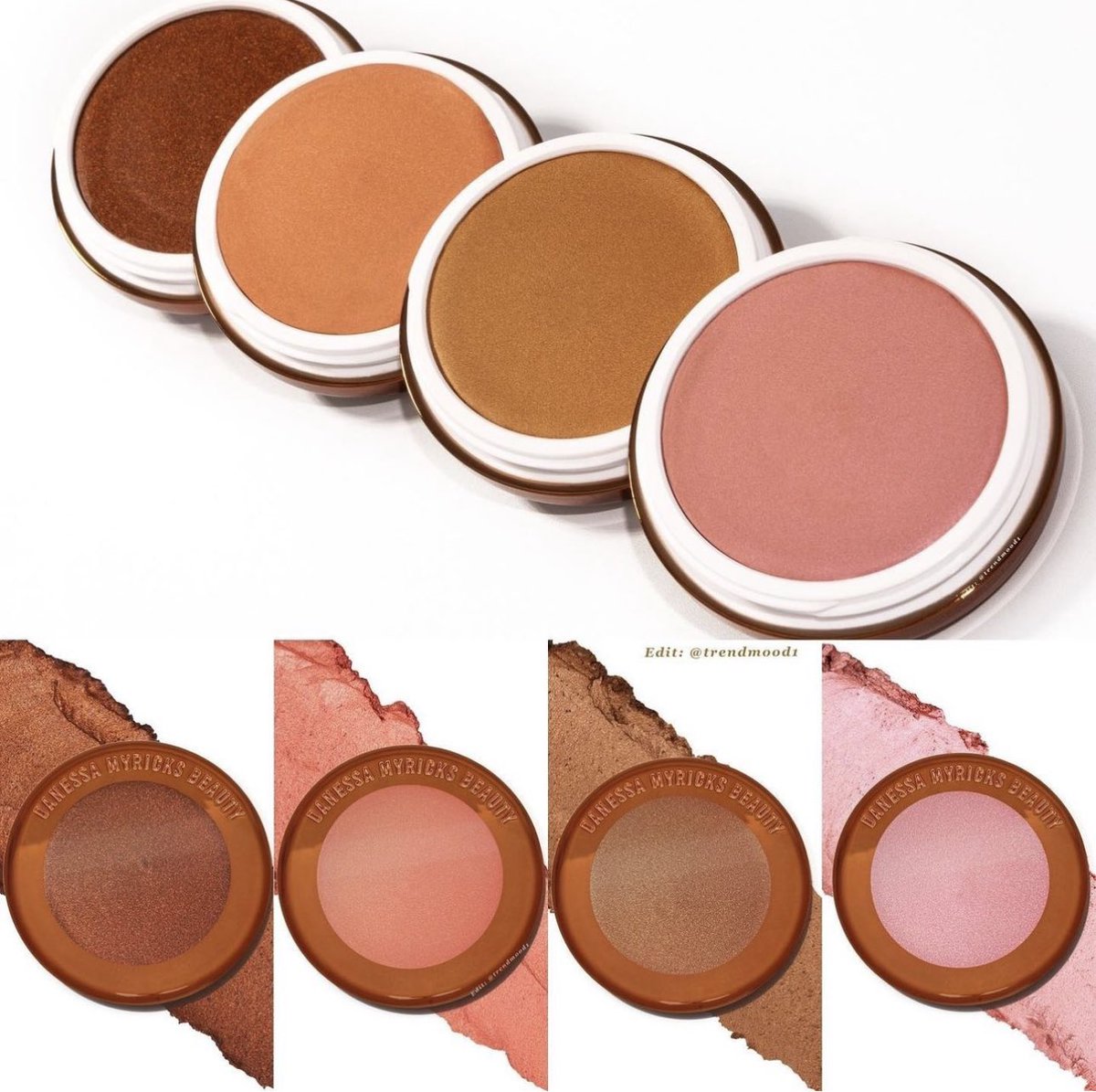 Trendmood's tweet photo. #REVEALED 🚨 NEW! Yummy Skin Lowlighters 💛 #danessamyricks In 4 shades
💗Unbothered- Mauve Pink Gold
🍑Lowkey - Peachy Gold
💛Incognito- Tan Gold
🤎Off the Grid - Cinnamon Gold
Online ➡️ May 6 @Sephora https://t.co/Ln44MDLPiV