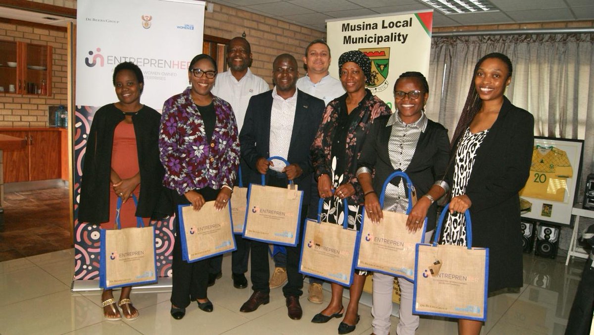 Taking women entrepreneurs in Limpop to the next level! We met with MusinaMunicipality Mayor Cllr Godfrey Nkhanedzeni to discuss key objectives for #EntreprenHER supported by @debeersgroup. The municipality's role in implementation will contribute to the program's sustainability.