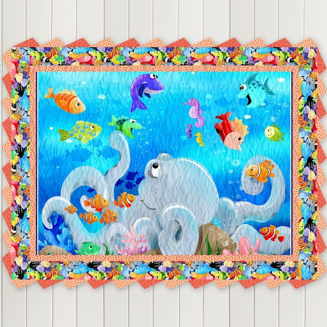 #NEW Under the Sea #Quilt Panel, created by Susybee, measures 36 by 43 inches, making it a perfect choice for #crafting #quilts. Ideal for #babyshowers and #babyboy quilts, this panel is crafted from quilting cotton, #sewing enthusiasts buff.ly/3J78pxw