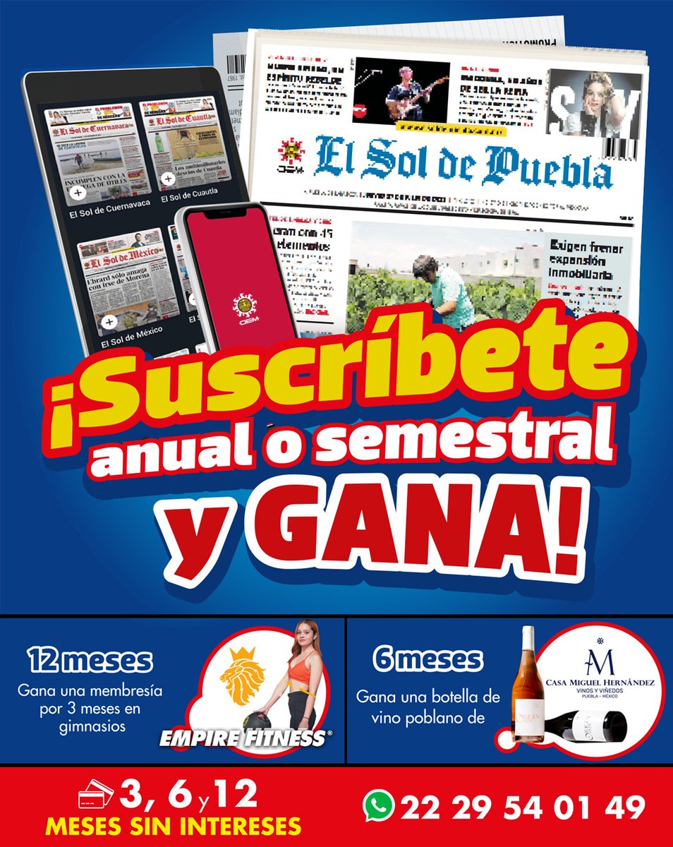 ¡No te quedes desinformado! Suscríbete a nuestra versión digital o impresa 📰💻 Llama al número 📞 22 29 54 01 49