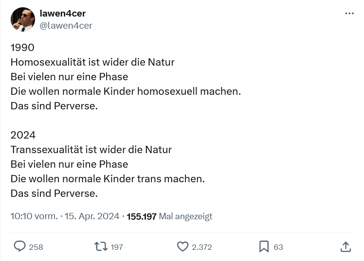 Transsexualität oder wie es korrekt im Deutschen heißt 'Transgeschlechtlichkeit' hängt mit der Krankheit Gender Dysphorie zusammen. 
Das ist eine nachweisbare, anerkannte Krankheit, die in der Regel gut behandelt werden kann und auch wird. 

Nur im Extremfall kommt es dabei zu