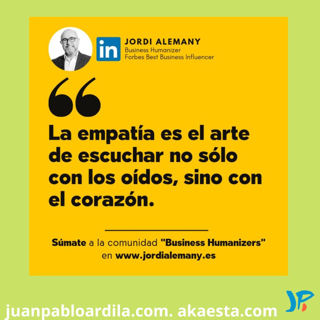 akaesta's tweet photo. "La empatía en el arte de escuchar no sólo con lo oídos, sino con el corazón"

Jordi  Alemany vía Linkedin
Abril 14 2024

#JordiAlemany #marketingdigital #forbes https://t.co/Pktgj4r2NF