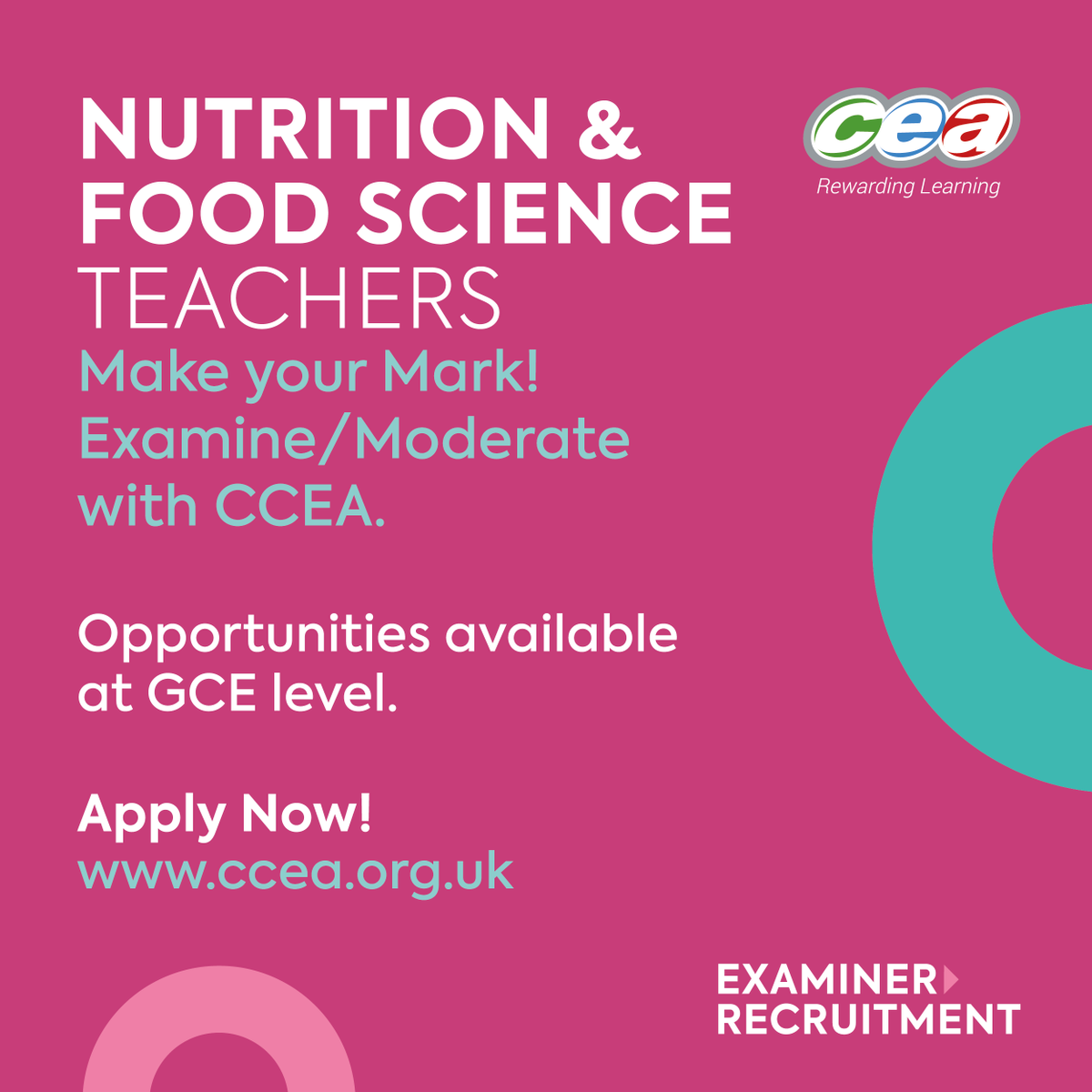 📣Do you teach GCE Nutrition & Food Science? We are recruiting examiners and moderators for this subject. If you would like to find out more and also information on how to apply, go to ow.ly/cuYL50LSbTt