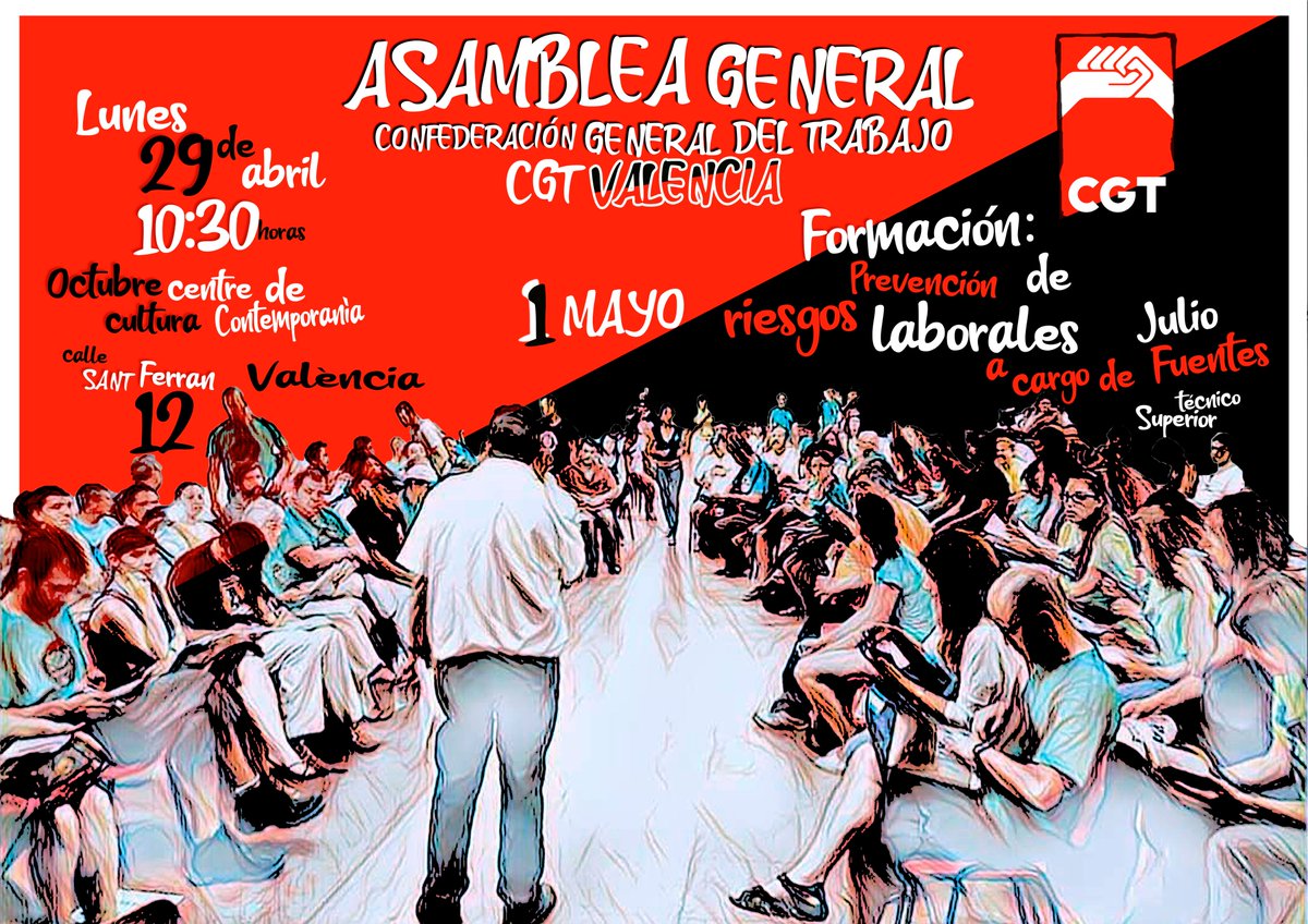 Jornada de formación y Asamblea General de la Federación Local de #CGT-#València. cgtvalencia.org/asamblea-gener… #AsambleaGeneral