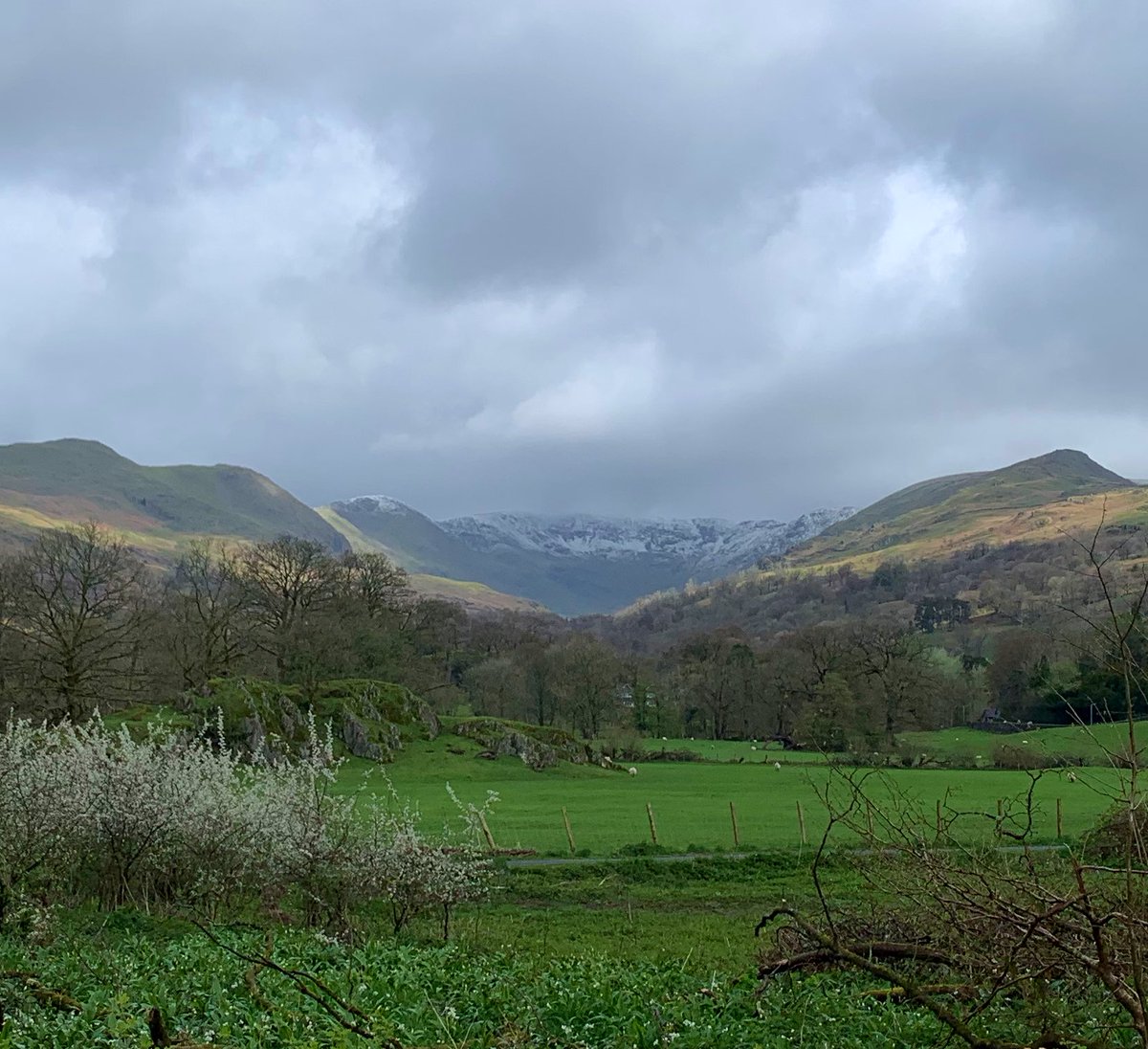 Cold #April showers & #snow is back on fells of Great Rigg & #Fairfield ⛄️ #photo #landscape #LakeDistrict ❄️