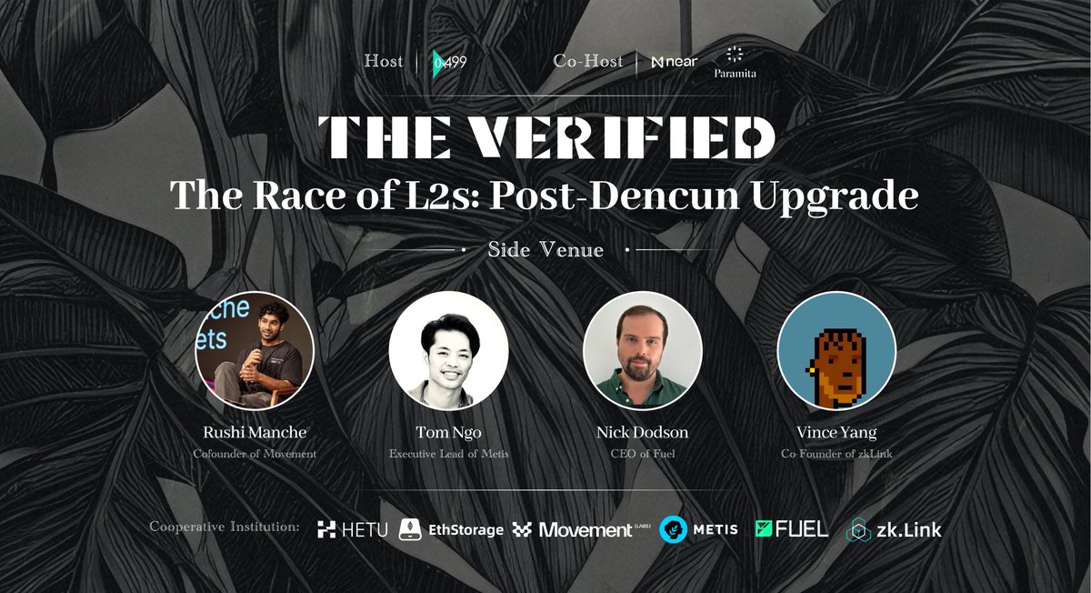 ❇️Exciting News Alert! ❇️ 🏜Only 1 day left until 'The Verified Dubai 2024', cohosted by @NEARFoundation and paramita.vc! Are you ready for the most anticipated event of the season? 🪂Let's dive into our Panel : The Race of L2s: Post-Dencun Upgrade in Side