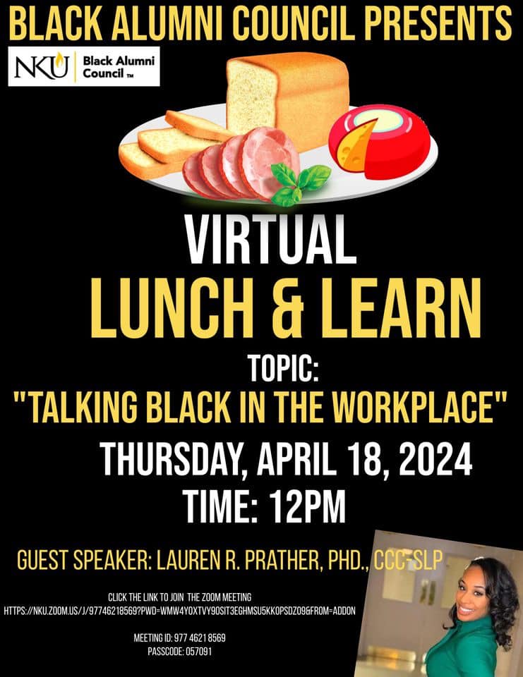 Join us at 12pm TODAY for our #LunchAndLearn, #TalkingBlackInTheWorkplace with Lauren Prather.
fb.me/e/2Q2MVaFNq
