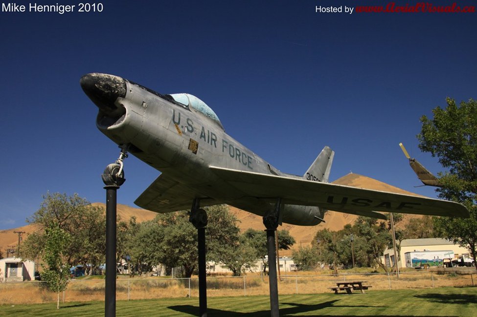 First the plexiglass goes. Then the fiberglass and composites. The rubber rots, steel rusts and finally the aluminum corrodes. Another “plane on a pole”…A Sabre displayed at Veteran’s Memorial Park, Winnemucca, Nevada. 1/5