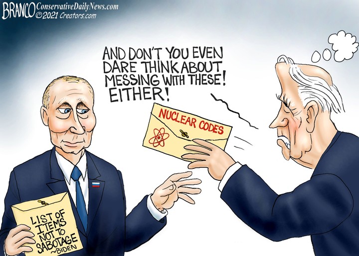 @TomFitton Just like Biden telling Putin that a little invasion of Ukraine would be tolerated plus Biden told Putin what he could and couldn't cyber attack us on